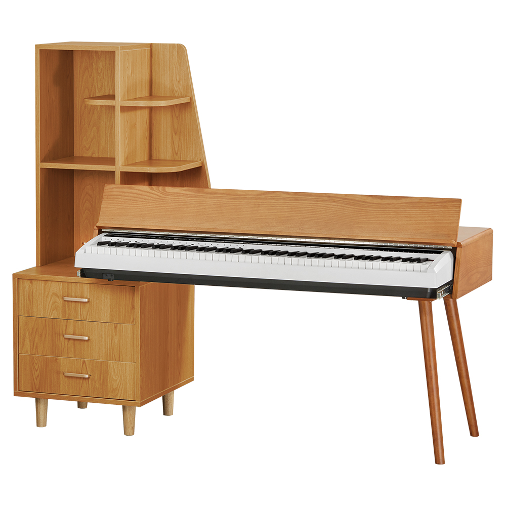 M700 Desktop Digital Piano with Solid Wood Bookshelf and Cabinet